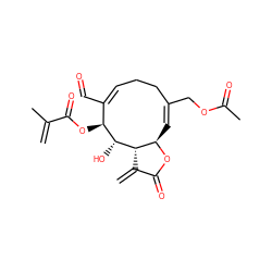 C=C(C)C(=O)O[C@H]1/C(C=O)=C\CC/C(COC(C)=O)=C/[C@H]2OC(=O)C(=C)[C@@H]2[C@@H]1O ZINC000101403917