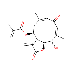 C=C(C)C(=O)O[C@H]1C/C(C)=C/C(=O)/C=C(/C)[C@H](O)[C@H]2OC(=O)C(=C)[C@H]12 ZINC000013585372