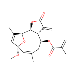 C=C(C)C(=O)O[C@H]1C/C(C)=C\[C@@]2(OC)C=C(C)[C@H](O2)[C@H]2OC(=O)C(=C)[C@H]12 ZINC000028461650