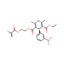 C=C(C)C(=O)OCCOC(=O)C1=C(C)NC(C)=C(C(=O)OCC)[C@H]1c1cccc([N+](=O)[O-])c1 ZINC000049088318