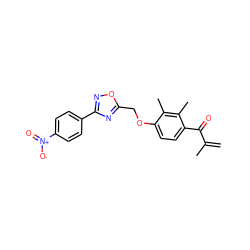 C=C(C)C(=O)c1ccc(OCc2nc(-c3ccc([N+](=O)[O-])cc3)no2)c(C)c1C ZINC000045257188