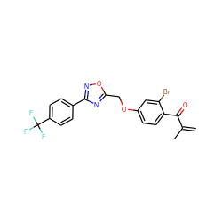 C=C(C)C(=O)c1ccc(OCc2nc(-c3ccc(C(F)(F)F)cc3)no2)cc1Br ZINC000045320411