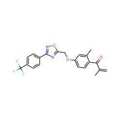 C=C(C)C(=O)c1ccc(OCc2nc(-c3ccc(C(F)(F)F)cc3)no2)cc1C ZINC000045245583