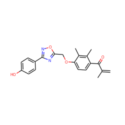 C=C(C)C(=O)c1ccc(OCc2nc(-c3ccc(O)cc3)no2)c(C)c1C ZINC000045259093