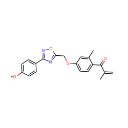 C=C(C)C(=O)c1ccc(OCc2nc(-c3ccc(O)cc3)no2)cc1C ZINC000045261471