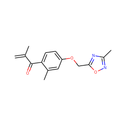 C=C(C)C(=O)c1ccc(OCc2nc(C)no2)cc1C ZINC000045261199