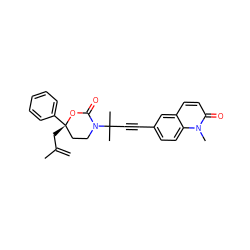 C=C(C)C[C@]1(c2ccccc2)CCN(C(C)(C)C#Cc2ccc3c(ccc(=O)n3C)c2)C(=O)O1 ZINC000068249568