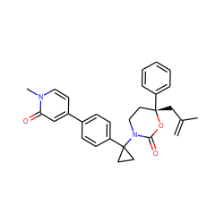 C=C(C)C[C@]1(c2ccccc2)CCN(C2(c3ccc(-c4ccn(C)c(=O)c4)cc3)CC2)C(=O)O1 ZINC000114983650