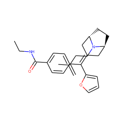 C=C(C)CCN1[C@H]2CC[C@H]1CC(=C(c1ccc(C(=O)NCC)cc1)c1ccco1)C2 ZINC000101012498