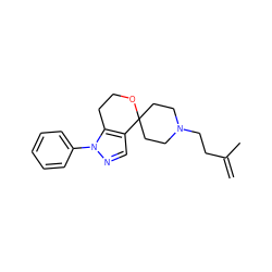 C=C(C)CCN1CCC2(CC1)OCCc1c2cnn1-c1ccccc1 ZINC000072114876