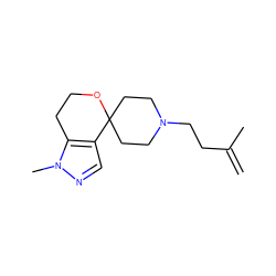 C=C(C)CCN1CCC2(CC1)OCCc1c2cnn1C ZINC000072114706