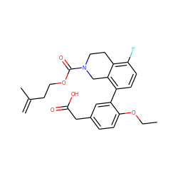 C=C(C)CCOC(=O)N1CCc2c(F)ccc(-c3cc(CC(=O)O)ccc3OCC)c2C1 ZINC000144184428