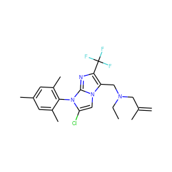 C=C(C)CN(CC)Cc1c(C(F)(F)F)nc2n(-c3c(C)cc(C)cc3C)c(Cl)cn12 ZINC000049036277