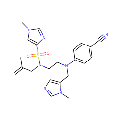 C=C(C)CN(CCN(Cc1cncn1C)c1ccc(C#N)cc1)S(=O)(=O)c1cn(C)cn1 ZINC000035049849