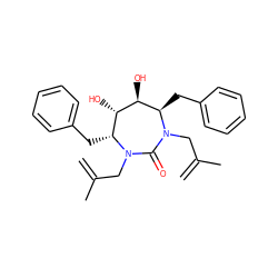 C=C(C)CN1C(=O)N(CC(=C)C)[C@H](Cc2ccccc2)[C@H](O)[C@@H](O)[C@H]1Cc1ccccc1 ZINC000013604432