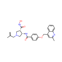 C=C(C)CN1C[C@@H](NC(=O)c2ccc(OCc3cc(C)nc4ccccc34)cc2)[C@@H](C(=O)NO)C1 ZINC000029130186