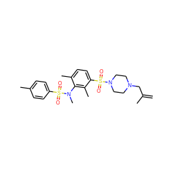 C=C(C)CN1CCN(S(=O)(=O)c2ccc(C)c(N(C)S(=O)(=O)c3ccc(C)cc3)c2C)CC1 ZINC000036057480