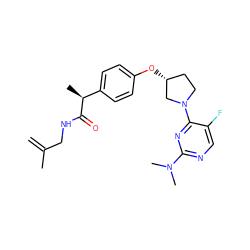 C=C(C)CNC(=O)[C@@H](C)c1ccc(O[C@@H]2CCN(c3nc(N(C)C)ncc3F)C2)cc1 ZINC001772574230