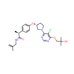 C=C(C)CNC(=O)[C@@H](C)c1ccc(O[C@@H]2CCN(c3ncnc(OCC(C)(C)O)c3Cl)C2)cc1 ZINC001772602826