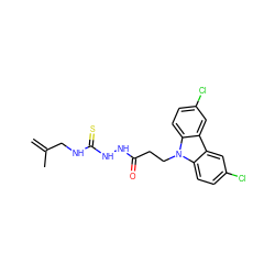 C=C(C)CNC(=S)NNC(=O)CCn1c2ccc(Cl)cc2c2cc(Cl)ccc21 ZINC000008685893