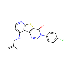 C=C(C)CNc1ccnc2sc3c(=O)n(-c4ccc(Cl)cc4)cnc3c12 ZINC000071294324