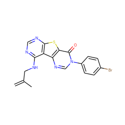 C=C(C)CNc1ncnc2sc3c(=O)n(-c4ccc(Br)cc4)cnc3c12 ZINC000071296125