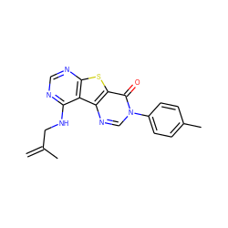 C=C(C)CNc1ncnc2sc3c(=O)n(-c4ccc(C)cc4)cnc3c12 ZINC000071280695