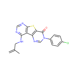 C=C(C)CNc1ncnc2sc3c(=O)n(-c4ccc(Cl)cc4)cnc3c12 ZINC000071294802