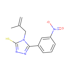 C=C(C)Cn1c(S)nnc1-c1cccc([N+](=O)[O-])c1 ZINC000005685829