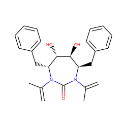 C=C(C)N1C(=O)N(C(=C)C)[C@H](Cc2ccccc2)[C@H](O)[C@@H](O)[C@H]1Cc1ccccc1 ZINC000026575672