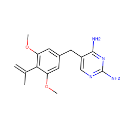 C=C(C)c1c(OC)cc(Cc2cnc(N)nc2N)cc1OC ZINC000005853867