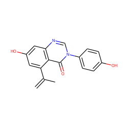 C=C(C)c1cc(O)cc2ncn(-c3ccc(O)cc3)c(=O)c12 ZINC000013685484