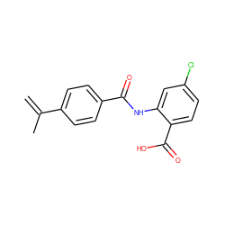 C=C(C)c1ccc(C(=O)Nc2cc(Cl)ccc2C(=O)O)cc1 ZINC000066156464