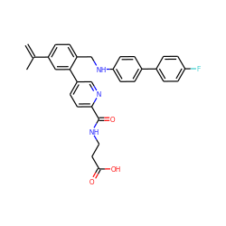 C=C(C)c1ccc(CNc2ccc(-c3ccc(F)cc3)cc2)c(-c2ccc(C(=O)NCCC(=O)O)nc2)c1 ZINC000148425950