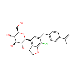 C=C(C)c1ccc(Cc2cc([C@@H]3O[C@H](CO)[C@@H](O)[C@H](O)[C@H]3O)c3c(c2Cl)OCC3)cc1 ZINC000206280027