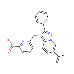 C=C(C)c1ccc2c(Cc3cccc(C(=O)O)n3)c(-c3ccccc3)nn2c1 ZINC000216339833