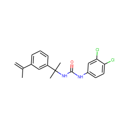 C=C(C)c1cccc(C(C)(C)NC(=O)Nc2ccc(Cl)c(Cl)c2)c1 ZINC000095576978