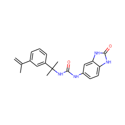 C=C(C)c1cccc(C(C)(C)NC(=O)Nc2ccc3[nH]c(=O)[nH]c3c2)c1 ZINC000006498384