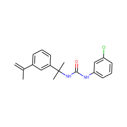 C=C(C)c1cccc(C(C)(C)NC(=O)Nc2cccc(Cl)c2)c1 ZINC000000038075