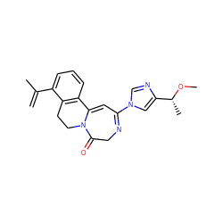 C=C(C)c1cccc2c1CCN1C(=O)CN=C(n3cnc([C@@H](C)OC)c3)C=C21 ZINC000148964877