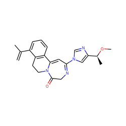 C=C(C)c1cccc2c1CCN1C(=O)CN=C(n3cnc([C@H](C)OC)c3)C=C21 ZINC000148965107