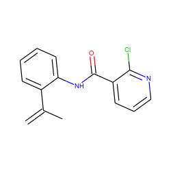 C=C(C)c1ccccc1NC(=O)c1cccnc1Cl ZINC000103178489