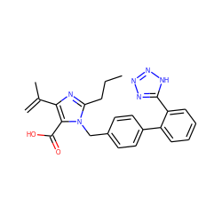 C=C(C)c1nc(CCC)n(Cc2ccc(-c3ccccc3-c3nnn[nH]3)cc2)c1C(=O)O ZINC000013745657