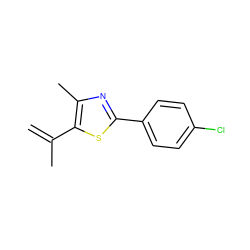 C=C(C)c1sc(-c2ccc(Cl)cc2)nc1C ZINC000012725960