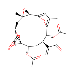 C=C(C=O)[C@H]1C[C@H](OC(C)=O)[C@@]23O[C@@H]2[C@@H](C[C@]2(C)O[C@H]2c2cc(C)c(o2)[C@@H]1OC(C)=O)OC3=O ZINC000013822096