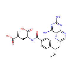 C=C(C[C@H](NC(=O)c1ccc([C@@H](CC)Cc2cnc3nc(N)nc(N)c3n2)cc1)C(=O)O)C(=O)O ZINC000001634447