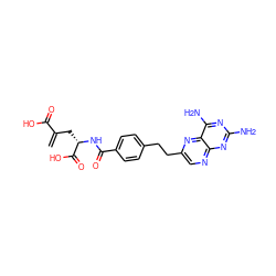 C=C(C[C@H](NC(=O)c1ccc(CCc2cnc3nc(N)nc(N)c3n2)cc1)C(=O)O)C(=O)O ZINC000001542008