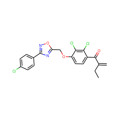 C=C(CC)C(=O)c1ccc(OCc2nc(-c3ccc(Cl)cc3)no2)c(Cl)c1Cl ZINC000045290917