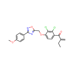 C=C(CC)C(=O)c1ccc(OCc2nc(-c3ccc(OC)cc3)no2)c(Cl)c1Cl ZINC000045257886