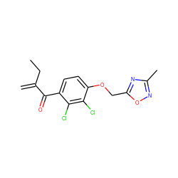 C=C(CC)C(=O)c1ccc(OCc2nc(C)no2)c(Cl)c1Cl ZINC000045288819